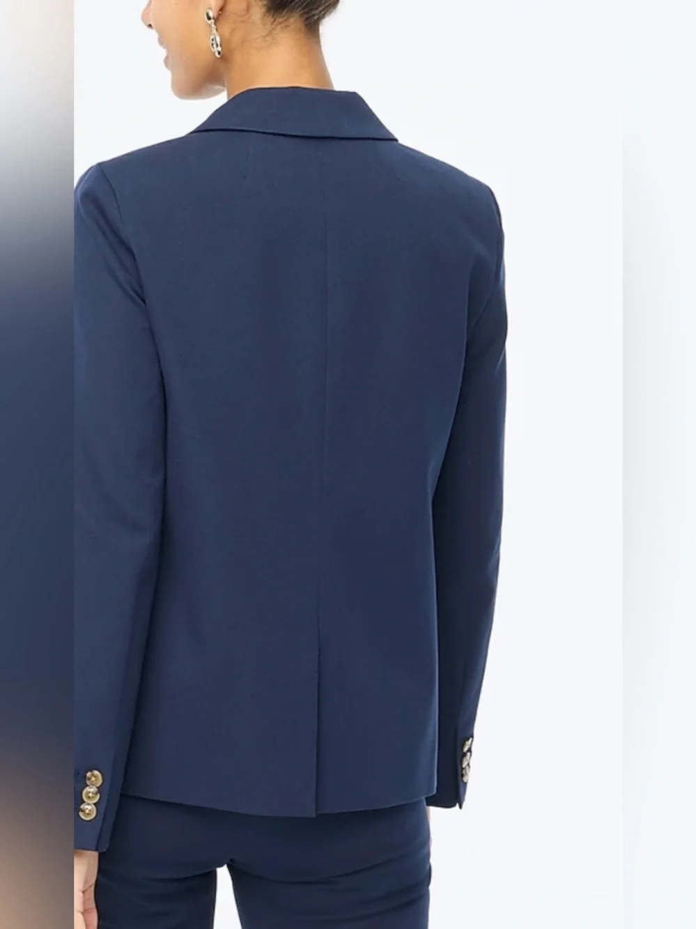 NWT! J. Crew Cotton Blend Two Button Blazer Navy Blue 18 Office Career Modest